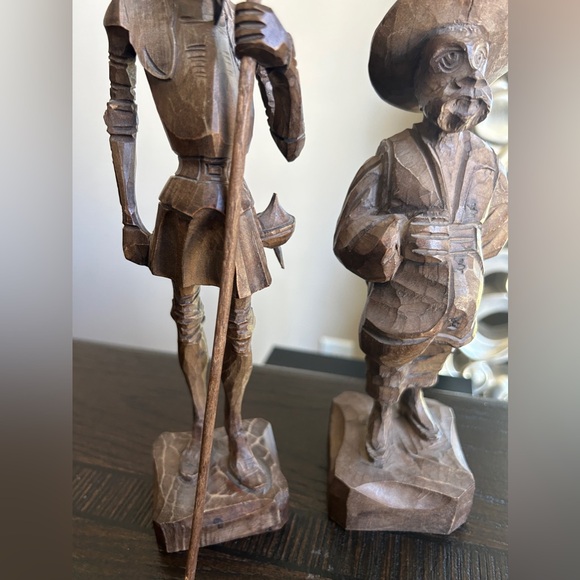 Vintage Hand Carved Carved Wood Figures Of Don Quixote & Sancho Man Of La Mancha - Picture 6 of 14